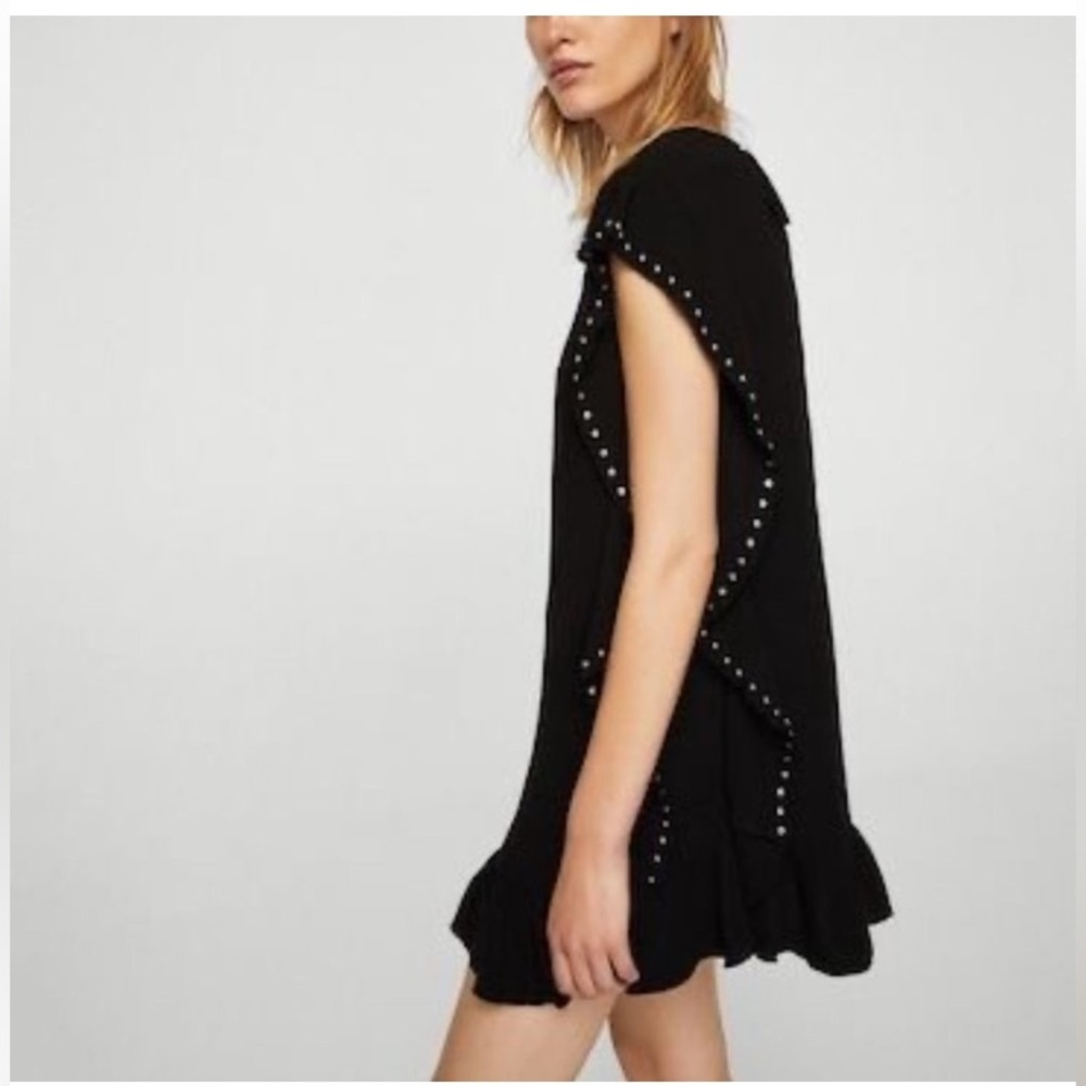 Like New Mango Round Studs Flutter Minidress - image 5